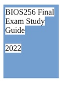 BIOS256 Final Exam Study Guide March 2022