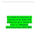 Test Bank for Structure & Function of the Body 16th Edition Kevin T. Patton & Gary A. Thibodeau ISBN-978-0323597791