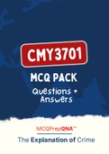 CMY3701 - MCQ + Answers (ExamPACK) 2022