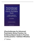 Psychotherapy for the Advanced Practice Psychiatric Nurse, Second Edition: A How-To Guide for EvidenceBased Practice 2nd Edition Test Bank