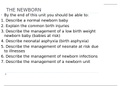 Class notes Maternal Nursing (NUR3)  (The new born baby)