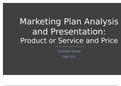 Grand Canyon University MKT 315 Marketing Plan Analysis and Presentation Part 2 