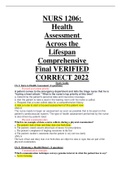 Health Assessment Across the Lifespan Comprehensive Final VERIFIED CORRECT 2022 