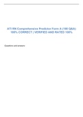 ATI RN Comprehensive Predictor Form A (180 Q&A) 100% CORRECT | VERIFIED AND RATED 100%