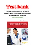 Pharmacotherapeutics for Advanced Practice Nurse Prescribers 5th Edition by Teri Moser Woo Test Bank ISBN-13: 978-0803669260|1-55 Chapter complete