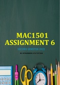 MAC1501 Assignment 6 Second Semester 2022