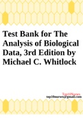 Test Bank for The Analysis of Biological Data 3rd Edition by Michael C. Whitlock