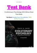 Evolutionary Psychology 6th Edition Buss Test Bank