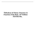 Thibodeau & Patton: Structure & Function of the Body, 16th Edition  TESTBANK.