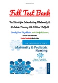 Test Bank for Introductory Maternity & Pediatric Nursing 5th Edition Hatfield