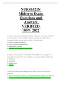 NURS6521N Midterm Exam Questions and Answers  VERIFIED 100% 2022
