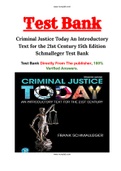 Criminal Justice Today An Introductory Text for the 21st Century 15th Edition Schmalleger Test Bank