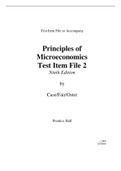 Test Bank File to Accompany   Principles of Microeconomics Test Item File 2 Ninth Edition by Case/Fair/Oster   Prentice Hall
