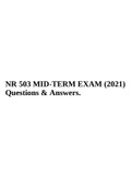 NR 503 Population Health, Epidemiology & Statistical Principles MID-TERM EXAM (2021) Questions & Answers.