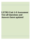 Letrs unit 1-8 Assessment Test