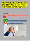 NRNP 6531 MIDTERM EXAM 2022 TEST NRNP 6531 WEEK 6 MIDTERM EXAM 2022/2023