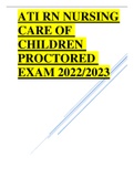 ATI RN NURSING CARE OF CHILDREN PROCTORED EXAM 2022/2023