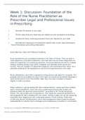 NR 508 Week 1 Discussion: Legal and Professional Issues in Prescribing (GRADED A)