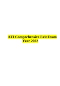 ATI Comprehensive Exit Exam  Year 2022    20 Different Versions   3500 + Verified Questions and Answers   Best Guide for Exam Preparation   100 % Satisfaction Guaranteed  Complete and Latest Document   For  ATI Comprehensive Exit Exam   Year-2022.