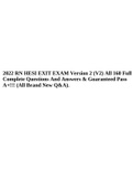 2022 RN HESI EXIT EXAM Version 2 (V2) All 160 Full Complete Questions And Answers & Guaranteed Pass A+!!! (All Brand New Q&A).