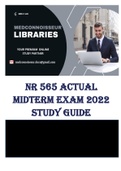 NR 565 ACTUAL MIDTERM EXAM Latest 2023/24 STUDY GUIDE & QUESTIONS With ANSWERS Graded A+
