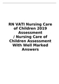 RN VATI Nursing Care of Children 2019 Assessment 