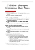 Transport Engineering Study Notes - CVEN2401 - UNSW