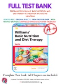Test Bank For Williams' Basic Nutrition and Diet Therapy 16th Edition by Staci Nix McIntosh 9780323653763  Complete Guide.