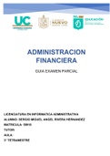 GUIA EXAMEN PARCIAL DE  ADMINISTRACION FINANCIERA