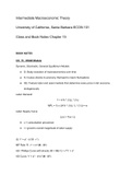 UCSB ECON 101 Intermediate Macroeconomic Theory: Chapter 15 Book Notes