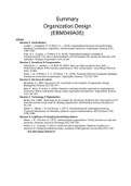 Summary Organization Design (EBM049A05) - (ALL Mandatory Articles)