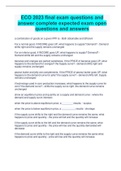 ECO 2023 final exam questions and answer complete expected exam open questions and answers