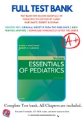 Test Bank For Nelson Essentials of Pediatrics 8th Edition by Karen Marcdante, Robert Kliegman 9780323511452 Chapter 1-204 Complete Guide.