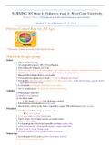 NURSING 307 Quiz 4- Pediatrics week 4- West Coast University