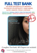 Test Bank For Essentials of Abnormal Psychology 8th Edition by V. Mark Durand, David H. Barlow, Stefan G. Hofmann 9781337677318 Chapter 1-14 Complete Guide.