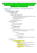 Nursing 307 Week 1 Pediatrics: Infants, Toddlers, Preschoolers, School-Aged Children and Adolescents; Physical Assessment and Med Administrative ATI Chapter 1-10