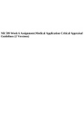 NR 599 Week 6 Assignment: Medical Application Critical Appraisal Guidelines (2 Versions).