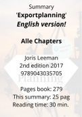 Summary Exportplanning Leeman - 2nd edition 2017 - All Chapters