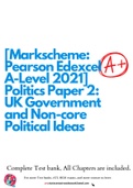[Pearson Edexcel A-Level Politics] Paper 1 & Paper 2 with MARKSCHEME 2021