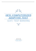 HESI COMPUTERIZED ADAPTIVE TEST  (CAT) TEST BANKING 