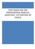 Test Bank for The Professional Medical Assistant, 1st Edition, by Eagle
