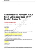 Ati Rn Maternal Newborn APEA Exam Latest 2022/2023 (2019 Retake) Graded A+
