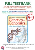 Test Bank For Genetics and Genomics in Nursing and Health Care 2nd Edition by Theresa A. Beery; M. Linda Workman; Julia A. Eggert 9780803660830 Chapter 1-20 Complete Guide.