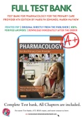 Test Bank For Pharmacology for the Primary Care Provider 4th Edition by Marilyn Edmunds; Maren Mayhew 9780323087902 Chapter 1-73 Complete Guide.