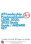 ATI Leadership Proctored Exam (2019, 2020, 2021,2022 ) Study Guide / ANSWER KEY