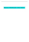 NSG6101 KNOWELDGE CHECK WEEK 7