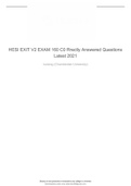HESI EXIT V2 EXAM 160 C0 Rrectly Answered Questions Latest 2021