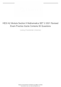 HESI A2 Module Section II Mathematics SET 2 2021 Revised Exam Practice Guide Contains 50