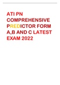 ATI PN  COMPREHENSIVE  PREDICTOR FORM  A,B AND C LATEST  EXAM 2022