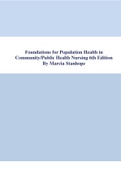 Test Bank For Foundations for Population Health in Community/Public Health Nursing 6th Edition By Marcia Stanhope; Jeanette Lancaster 9780323776882 Chapter 1-32 Complete Guide .